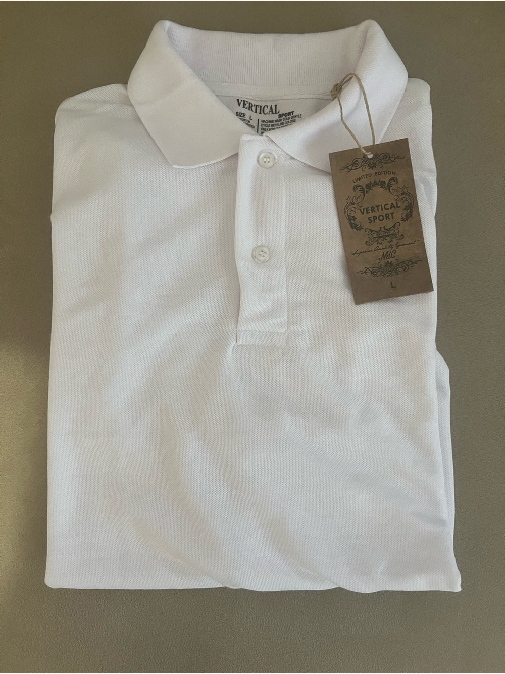 Vertical Sport White Polo Shirt